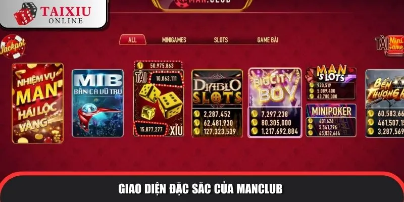 Giao diện MANCLUB gây ấn tượng mạnh và rất đặc sắc